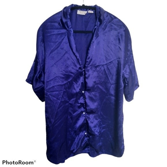 VTG Victoria's Secret royal purple PJ top - Picture 1 of 3